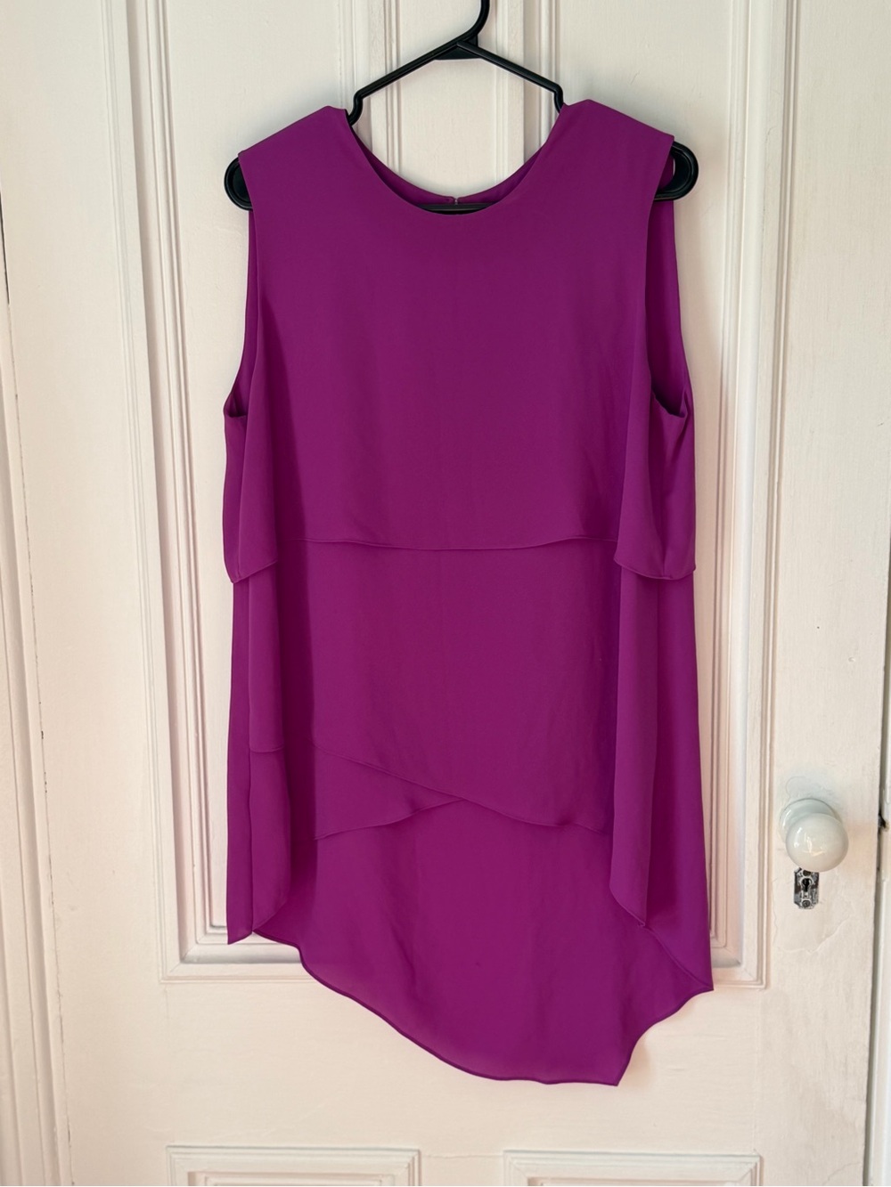 BCBG Maxazria Sleeveless Asymmetrical Hem Tunic Tank Purple Size Large